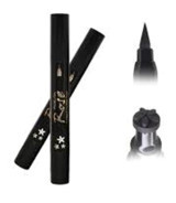 Rose Çiçek Baskılı Çift Taraflı Mat Siyah Kalıcı Kalın Uçlu Kalem Eyeliner