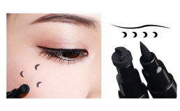 Luua Ay Desenli Çift Taraflı Mat Siyah Kalın Uçlu Kalem Eyeliner