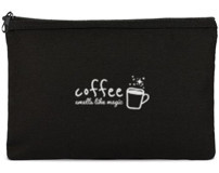 Tabby Design Clutch Siyah Sihirli Kahve Baskılı Tekstil Makyaj Çantası