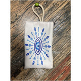Street Bag Çok Renkli Gözlü Nazar Boncuğu Desenli Tekstil Makyaj Çantası