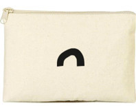Tabby Design Clutch Krem Arch Baskılı Tekstil Makyaj Çantası
