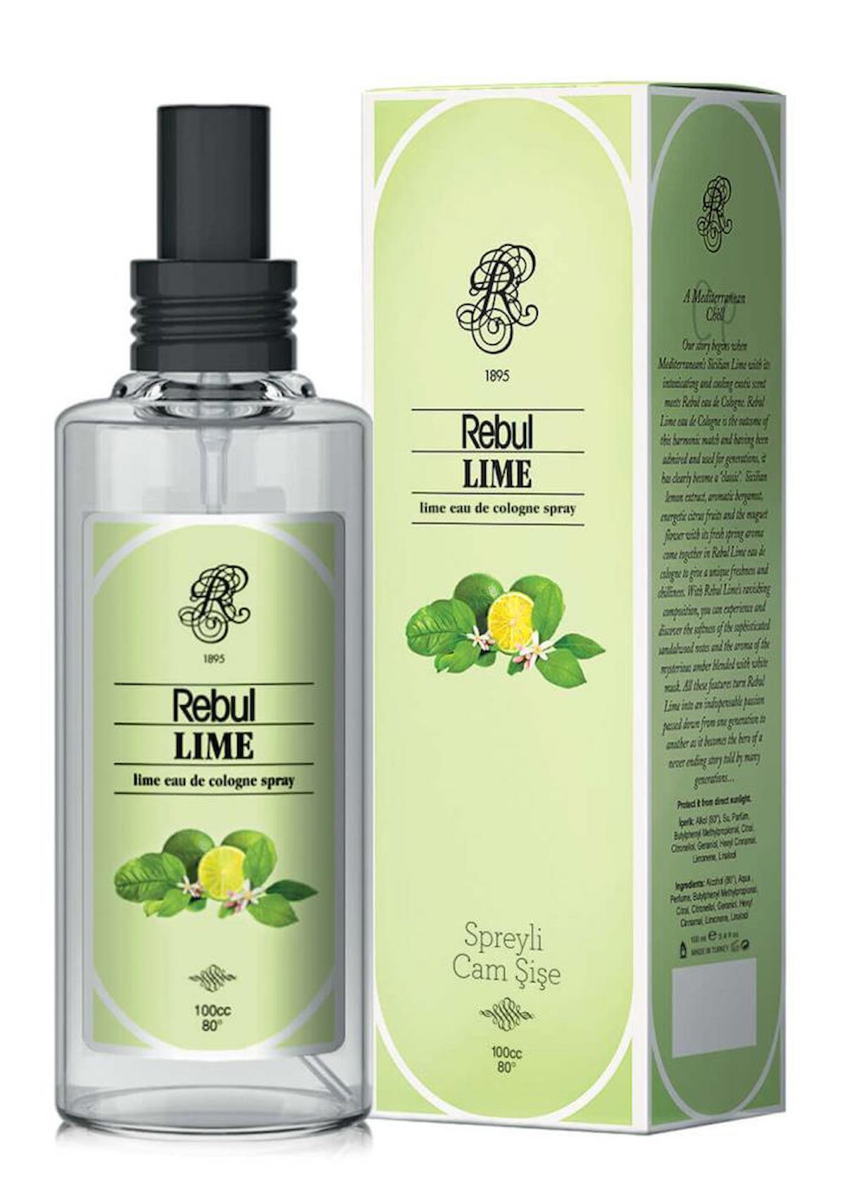 Rebul Lime Cam Şişe Kolonya 125 ml
