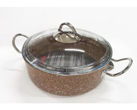 Remetta Silver 26 cm Granit Basık Tencere