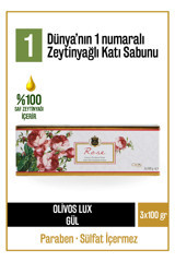 Olivos Olivos Doğal Lux Organik Gül-Zeytinyağ Sabun 3x100 gr