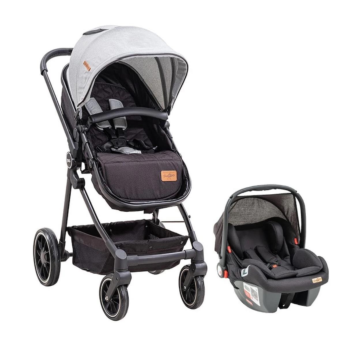 Baby2go Lizbon Katlanabilir Travel Sistem Bebek Arabası Gri