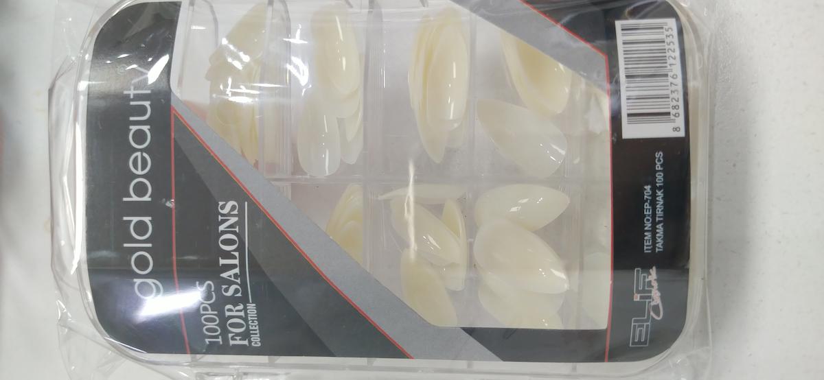 Gold Beauty EP-704 Parlak 100'lü Oval Beyaz Takma Tırnak