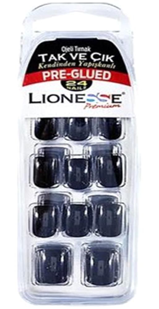 Lionesse 4418 Mat 24'lü Kare Siyah Takma Tırnak