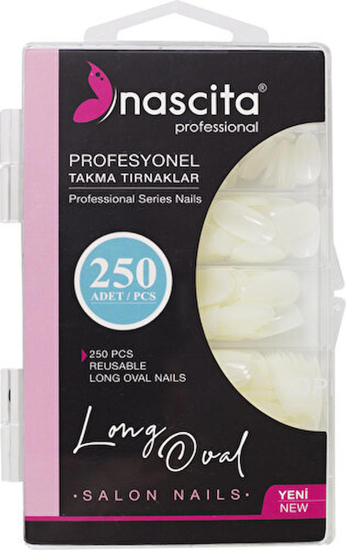 Nascita 171 Parlak 250'Lİ Oval Beyaz Takma Tırnak