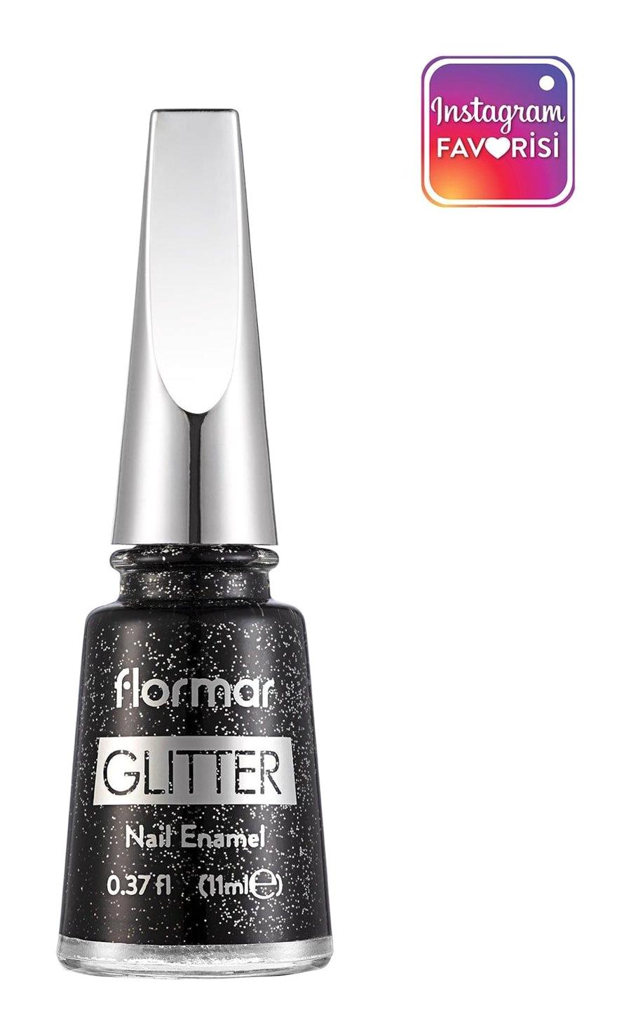 Flormar GL20 Siyah Simli Oje