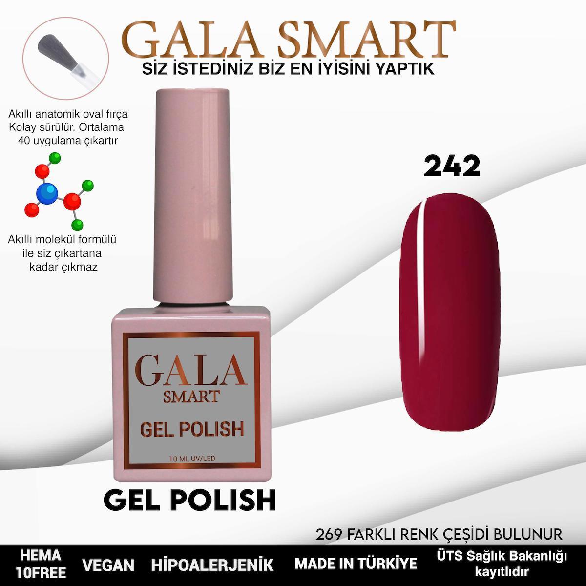 Gala Smart 242 Bordo Parlak Kalıcı Oje