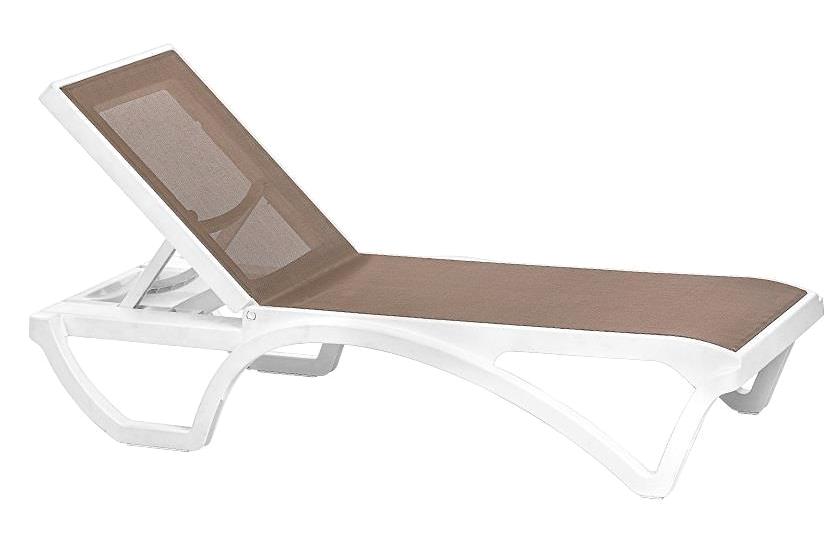 Omnipazar SY2434 Plastik Şezlong Beyaz-Kahverengi