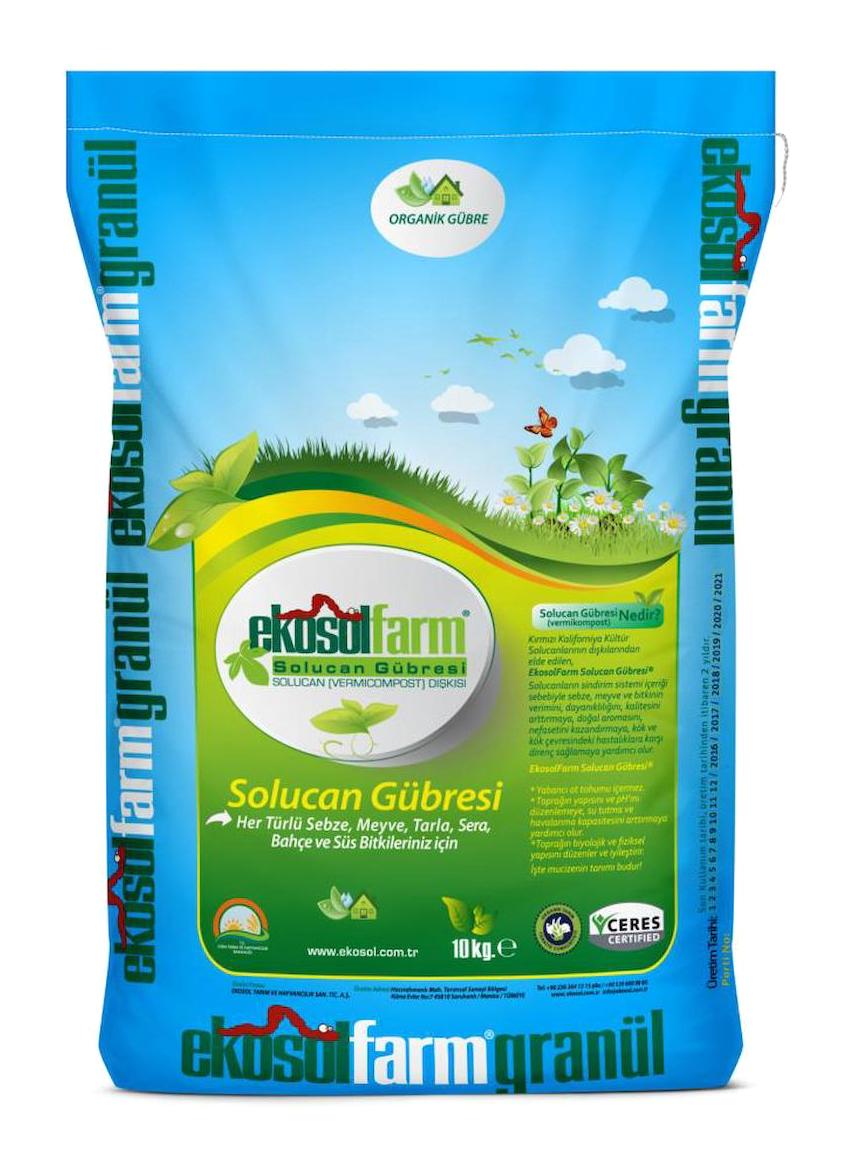 Ekosolfarm Solucan Solucan Organik Toprak Katı Gübre 10 kg