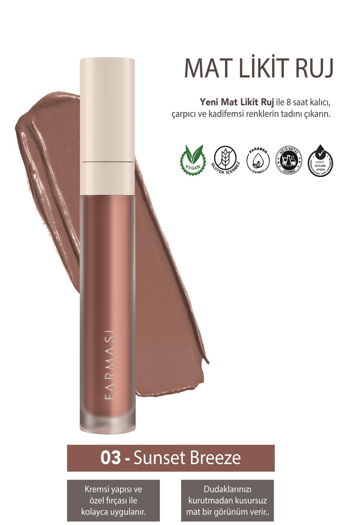 Farmasi 03 Sunset Breeze Kalıcı Mat Likit Lipstick Ruj