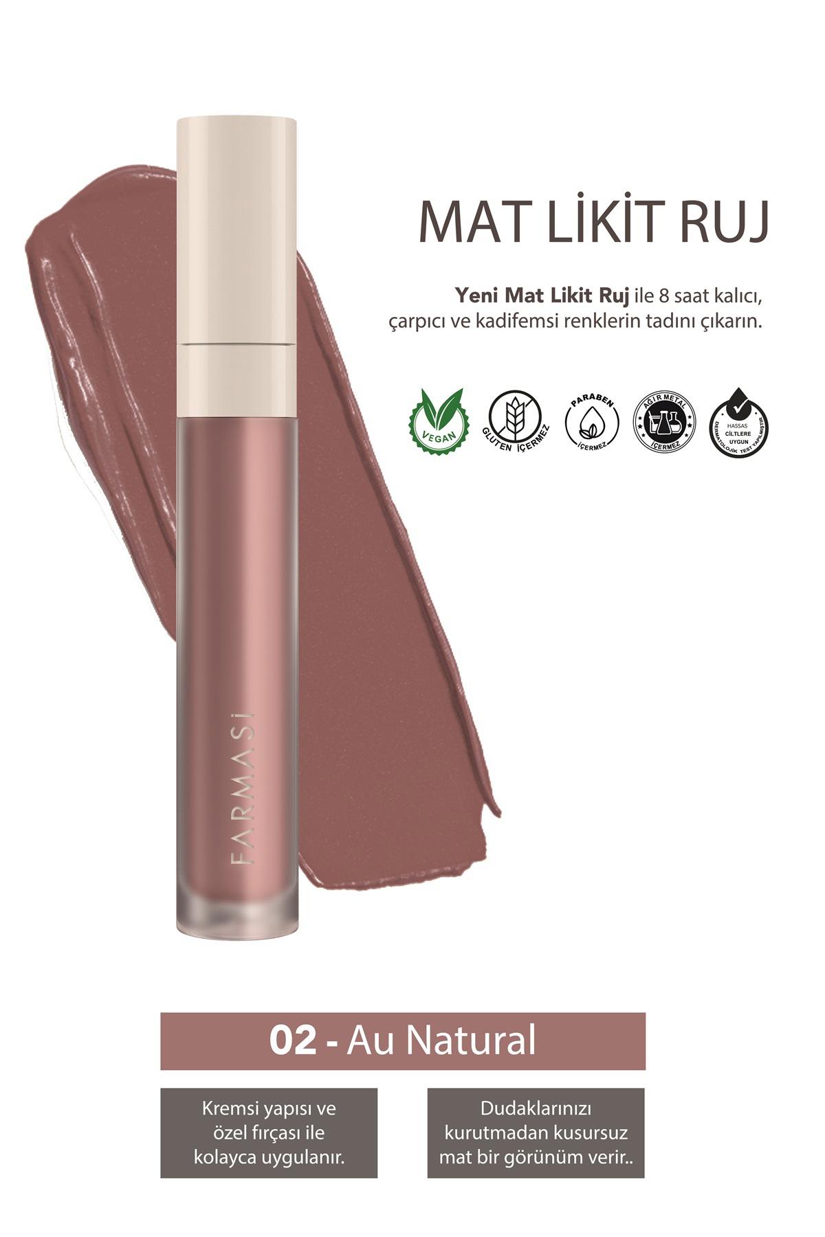 Farmasi 02 Au Natural Kalıcı Mat Likit Lipstick Ruj