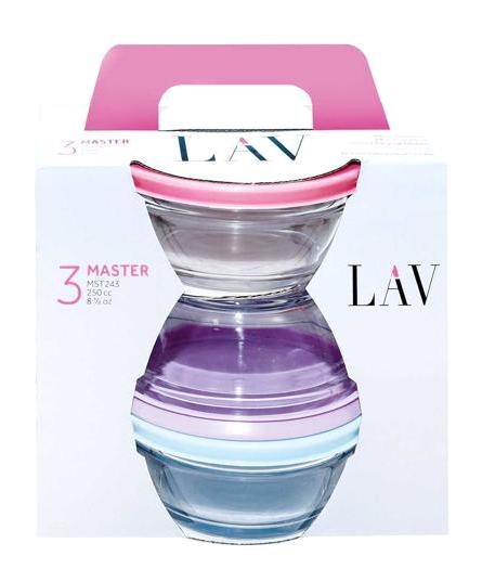 Lav 6 Parça Yuvarlak Cam Saklama Kabı 250 ml