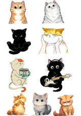 Kedi Sticker Telefon Laptop Notebook Tablet Defter Matara Stiker Etiket ST1338