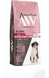 Animal World Kuzu Etli-Pirinçli Yavru Kuru Köpek Maması 15 kg
