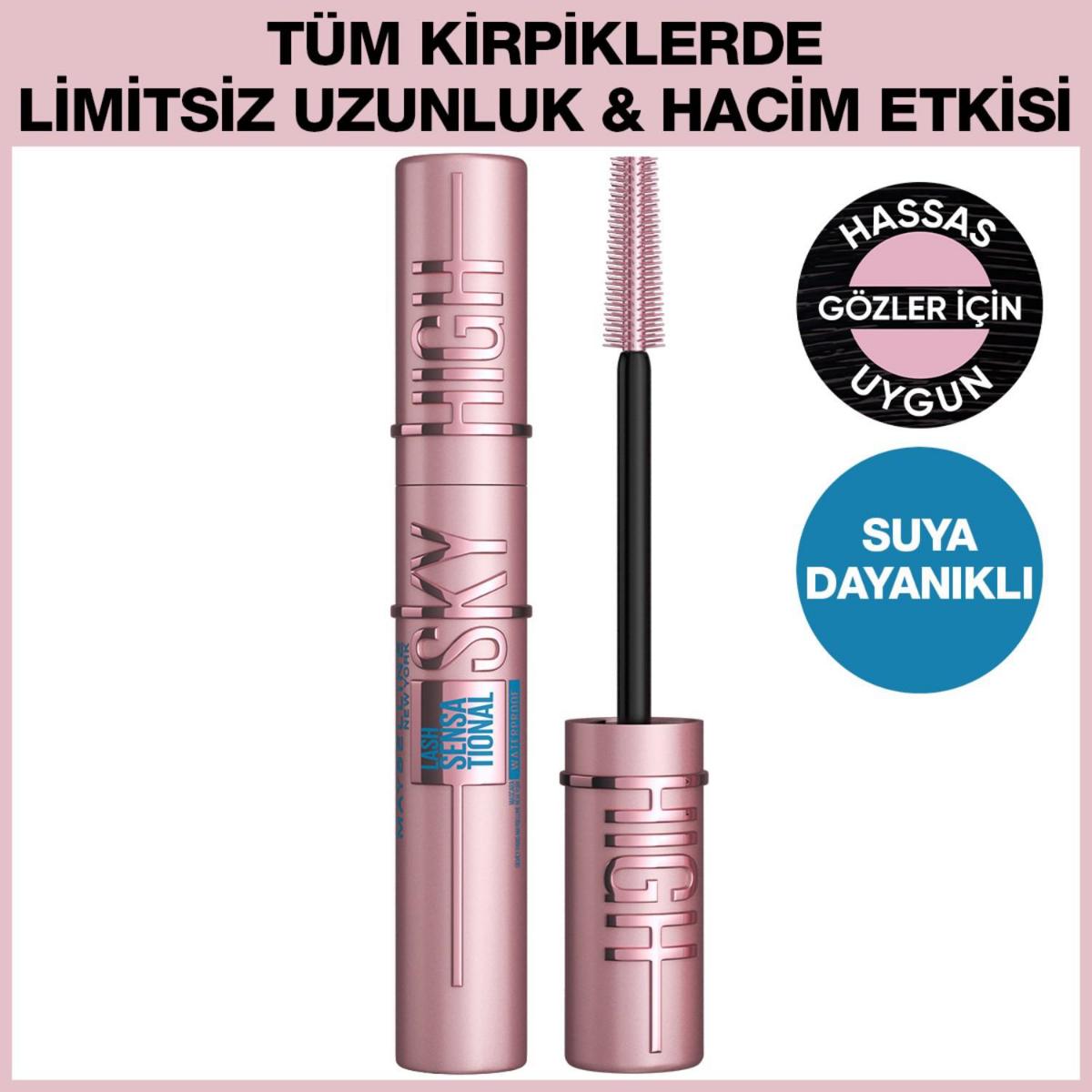 Maybelline New York Lash Sensational Sky High Suya Dayanıklı Hacim Veren Siyah Maskara