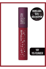 Maybelline New York 115 Founder Super Stay Matte Ink Zodiac Mat Likit Ruj