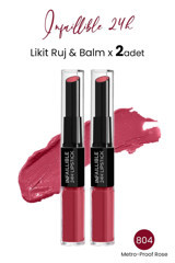 L'Oréal Paris 804 Metro Proof Rose Infaillible 24H Likit Ruj & Balm 2'li