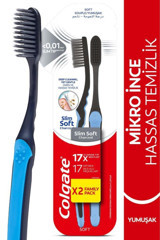 Colgate Mikro İnce Charcoal Yumuşak Hassas Temizlik Diş Fırçası Mavi Siyah