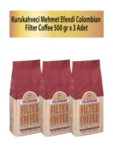 Mehmet Efendi Kurukahveci Colombian Filtre Kahve 500 Gr X 3 Adet