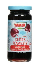Tamek Şeker İlavesiz Vişne Reçeli 290 gr