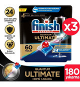 Finish Quantum Ultimate Hepsi 1 Arada Tablet Bulaşık Makinesi Deterjanı 3x60 Adet