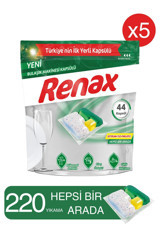 Renax Hepsi 1 Arada Tablet Bulaşık Makinesi Deterjanı 5x44 Adet