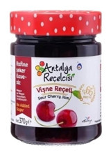 Antalya Reçelcisi Rafine Şeker İlavesiz Vişne Reçeli 370 gr