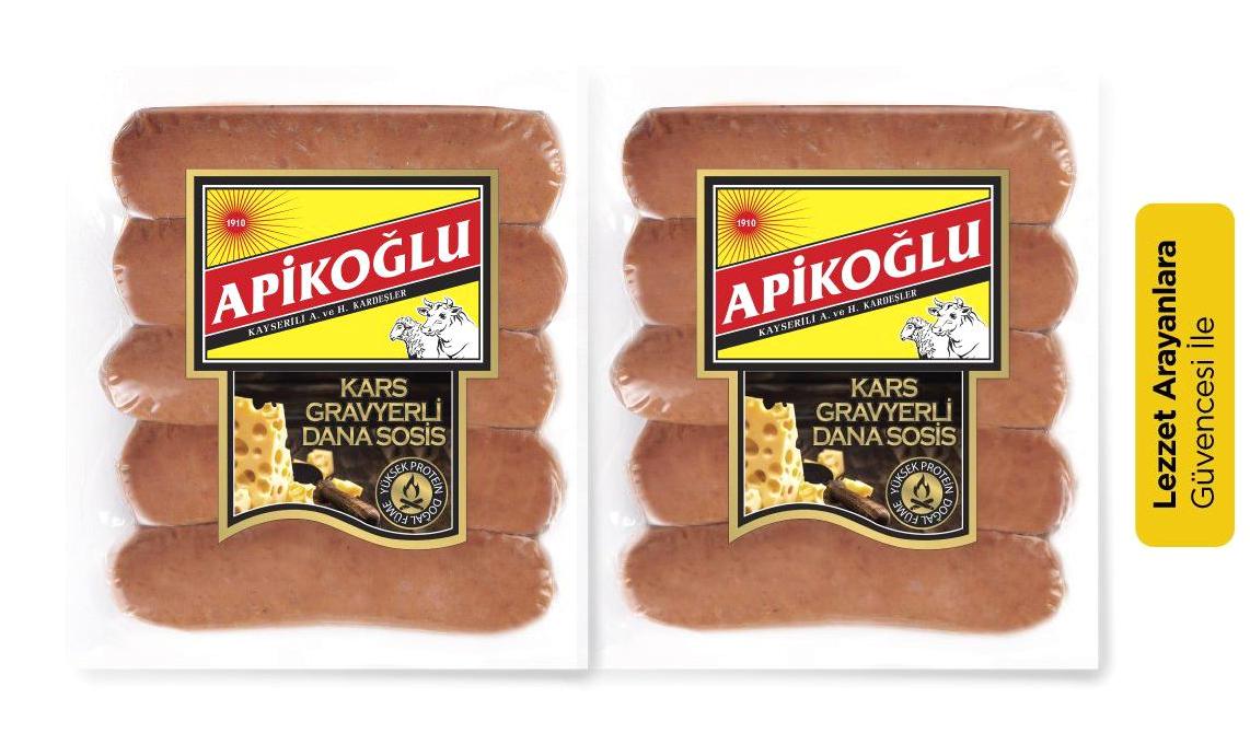 Apikoğlu Dana Kars Gravyerli Uzun Sosis 2x250 gr