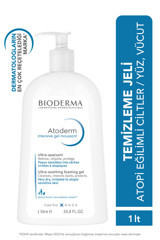 Bioderma Atoderm Intensive Foaming Onarıcı Kuru Ciltler İçin Yüz Temizleme Jeli 1 lt