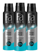 Fa Fresh Pulse Pudrasız Ter Önleyici Antiperspirant Sprey Erkek Deodorant 3x150 ml