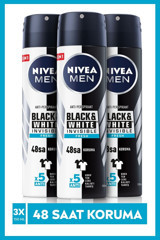 Nivea Invisible Pudrasız Ter Önleyici Antiperspirant Sprey Erkek Deodorant 3x150 ml
