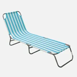 Katlanır Sezlong Beyaz Mavi