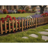 Ahşap Bahçe Çiti Kazıklı 120*40 - Kahverengi