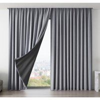Mebelport Curtain Karartma Fon Perde 100% Lüks Dauble Blackout (Tek Kanat) - Gri - Antrasit - 150 x 250 cm