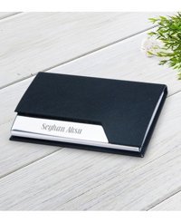 Bk Gift Kişiye Özel Isimli 4533 Siyah Metal & Suni Deri Kartvizitlik-1