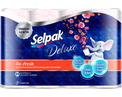 Selpak Deluxe Re-fresh 3 Katlı Kokulu Renkli 24'lü Rulo Tuvalet Kağıdı