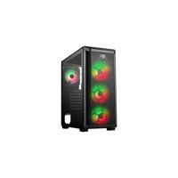 Power Boost VK-T01B RGB Mesh 4 Fanlı Siyah Dikey Kullanım Mid Tower Oyuncu Bilgisayar Kasası