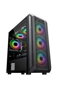 Archon PARS 5015G RGB Mesh Sıvı Soğutmalı 5 Fanlı Siyah Dikey Kullanım Mid Tower Oyuncu Bilgisayar Kasası