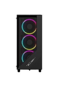 Gameline Rm03 RGB Mesh Sıvı Soğutmalı 4 Fanlı Siyah Dikey Kullanım Mid Tower Toplanmış Bilgisayar Kasası