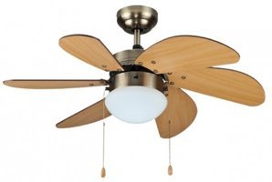 Taflan L36009/2 Işıklı Ahşap 6 Kanatlı Kahverengi Tavan Vantilatörü
