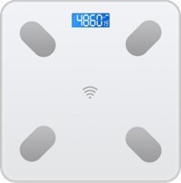 Yui TZC-001 Yağ Ölçen Vücut Analizi Yapan Bluetoothlu Kas Ölçen Cam Dijital Akıllı Tartı Beyaz