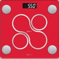 Polosmart PSC12 Yağ Ölçen Vücut Analizi Yapan Bluetoothlu Kas Ölçen Cam Dijital Akıllı Tartı Kırmızı