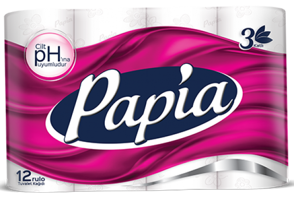 Papia 3 Katlı 12'li Rulo Tuvalet Kağıdı
