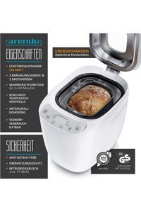 Arem Arendo Ekmek Yapma Makinesi Tek Hazneli Karıştırıcılı 550 W Gri Ekmek Yapma Makinesi