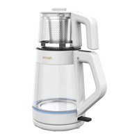 Emsan Magic Master Cam Demlikli 1900 W Işıklı Cam Gövdeli Beyaz Vintage Çay Makinesi