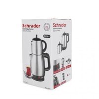 Schrader SCH-1541 Çelik Demlikli 1800 W Çelik Gövdeli İnox Retro Çay Makinesi