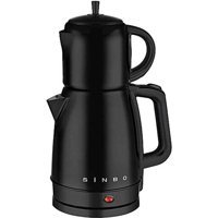 Sinbo STM-5832 Porselen Demlikli 1600 W Çelik Gövdeli Siyah Vintage Çay Makinesi